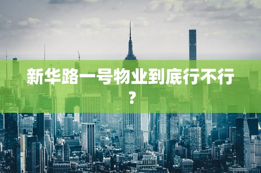 新华路一号物业到底行不行？