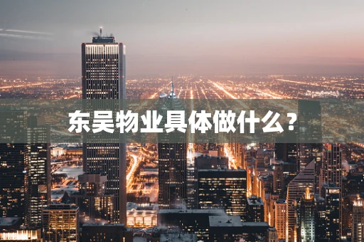 东吴物业具体做什么？