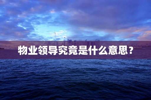 物业领导究竟是什么意思？