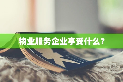 物业服务企业享受什么？