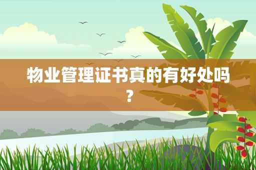 物业管理证书真的有好处吗？