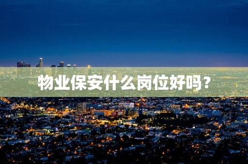 物业保安什么岗位好吗？