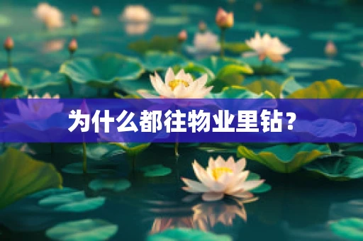 为什么都往物业里钻？