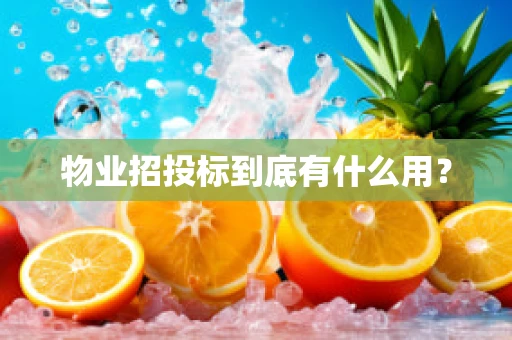 物业招投标到底有什么用？