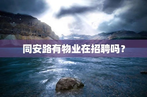 同安路有物业在招聘吗？