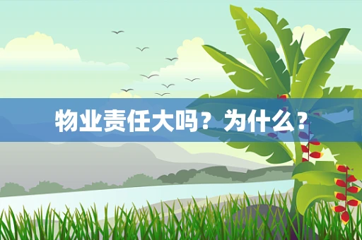 物业责任大吗？为什么？