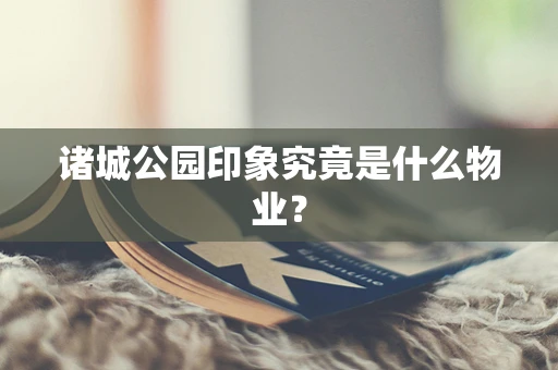 诸城公园印象究竟是什么物业？