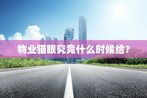 物业猫眼究竟什么时候给？