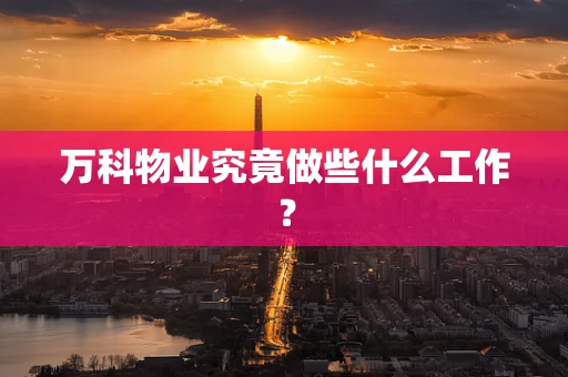 万科物业究竟做些什么工作？
