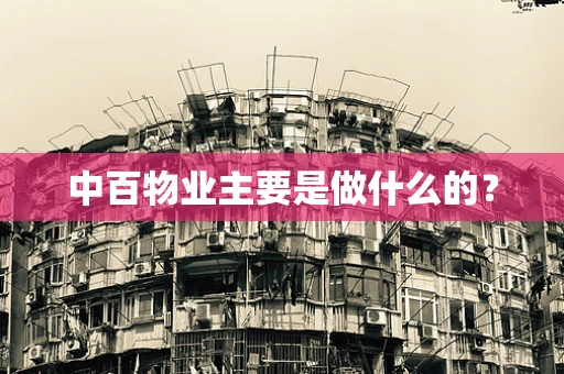 中百物业主要是做什么的？