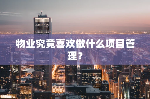 物业究竟喜欢做什么项目管理？