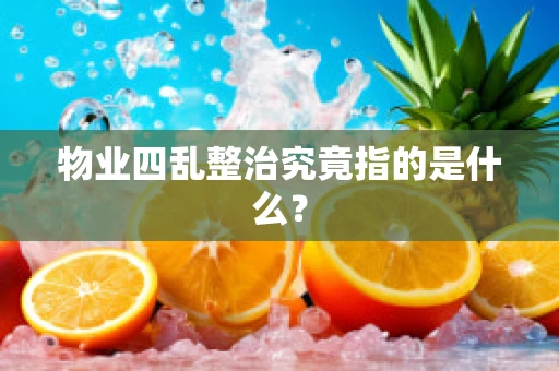 物业四乱整治究竟指的是什么？