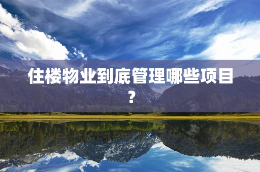 住楼物业到底管理哪些项目？