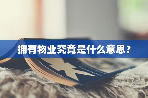 拥有物业究竟是什么意思？