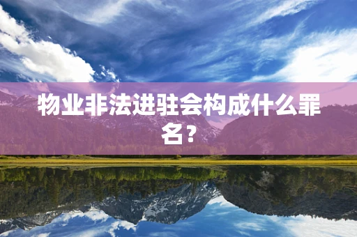 物业非法进驻会构成什么罪名？