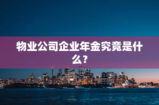 物业公司企业年金究竟是什么？