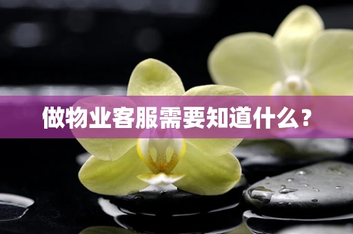 做物业客服需要知道什么？